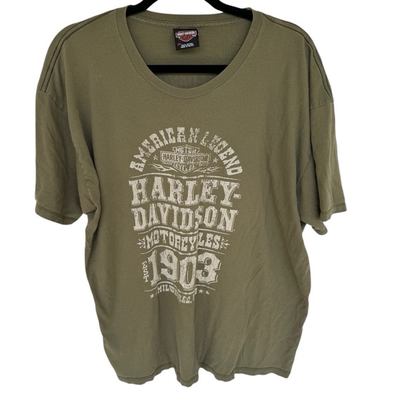 Harley-Davidson Other - Harley Davidson Military green Milwaukee crewneck graphic t-shirt size 2X